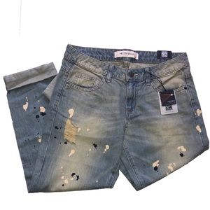 Splattered boyfriend denim jeans size 26